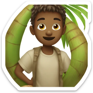 a boy as a coconut  sticker