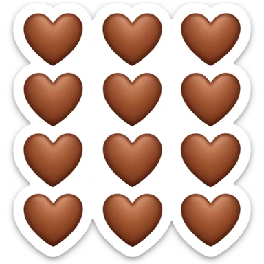Brown heart in a row sticker