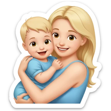 cute baby biting his mother's arm sticker