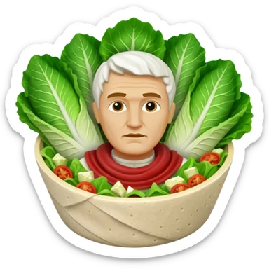 Julius Caesar statue inside salad wrap sticker