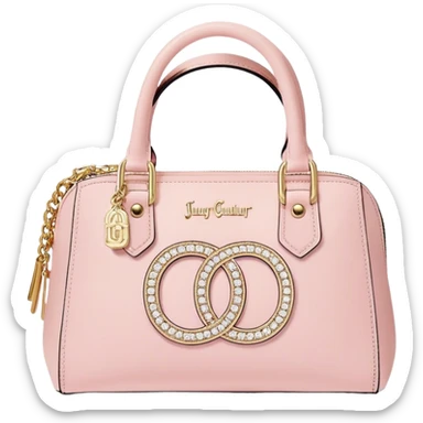 pale pink juicy couture purse with big J C on the front bling bling sticker