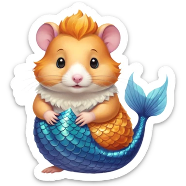 mermaid hamster sticker