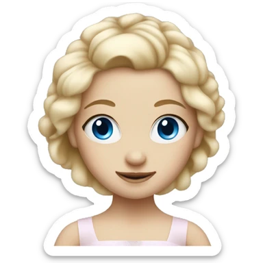 Little blonde ballerina girl with blue eyes  sticker