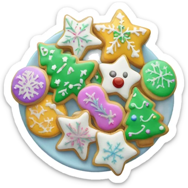 Colorful frosted Christmas cookies sticker