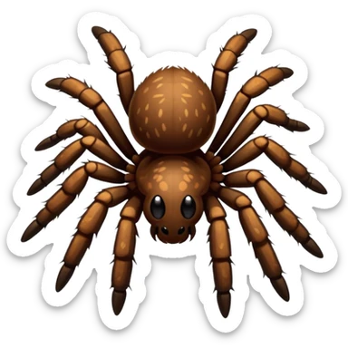Hairy tarantula  cartoon -style/cute and transparent for a sticker  sticker