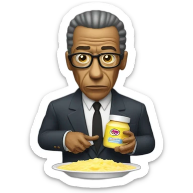 Angry Gus fring holding mayonnaise titled "Mayonnaise" sticker