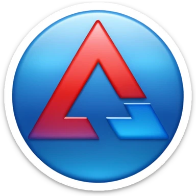 alpha symbol with blue red gradient sticker