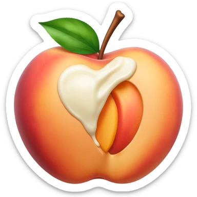 White chocolate dipped peach sticker