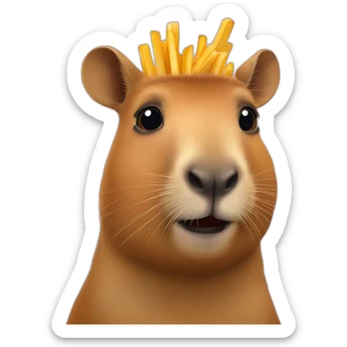 capybara-eat-McDonald-Frenchfries sticker