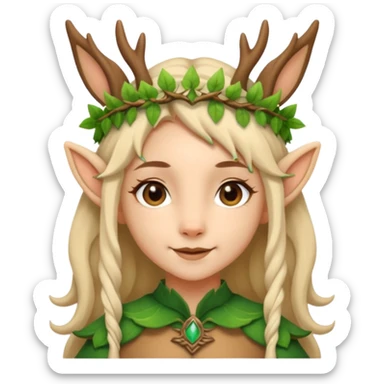 Cute Druid human like fawn with elf ears sticker