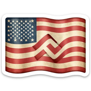 The United States flag with a swastika symbol replacing the stars sticker