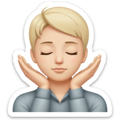 Hands around your neck with your eyes closed sticker