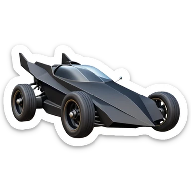  the animated series aerodynamic futuristic Batmobile loosely based on 1936 school bus (flat long straight faceted mechanical body) stealthy town hot rod desert dirt racing buggy  sticker