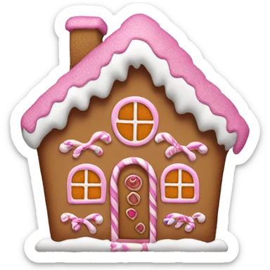 gingerbread house pink sticker