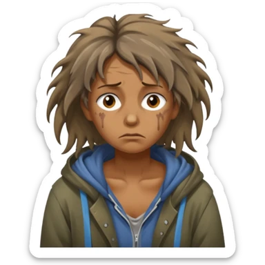 a homeless woman sticker