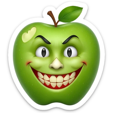 joker apple emoji with a bite taken out sticker