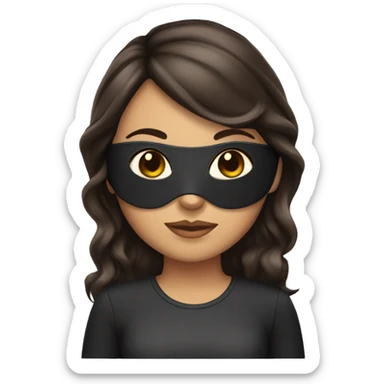 brunet girls whit sleep mask sticker