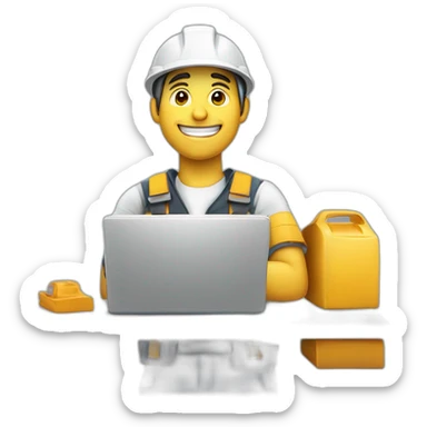 Ingeniero de tés moreno claro con caso y laptop sticker