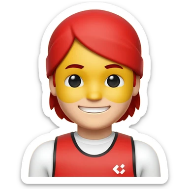 a blocky red avatar with a smiley face and the text “team coolkid join today” on his chest sticker