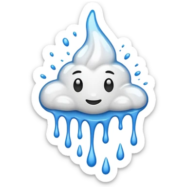 A glossy white paint splash sticker