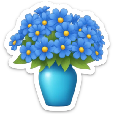 Blue flowers bouquet sticker