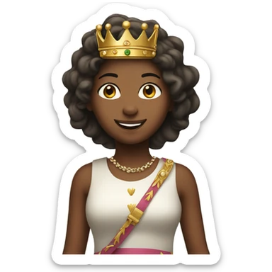 Girl with crown running sticker