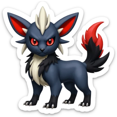 Handsome cool badass edgy Absol-Litten-Zorua-Giratina-Yveltal-Pokémon-Fakémon-fusion-hybrid-creature sticker