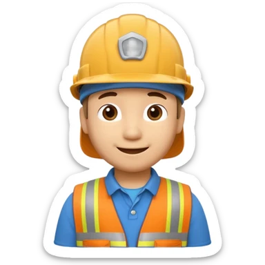 pocoyo trabajando de albayil pero manteniendo el disllo de pocoyo sticker