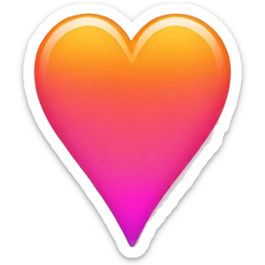 orange and pink gradient tall skinny heart sticker