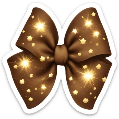 Brown bow with sparkles sticker