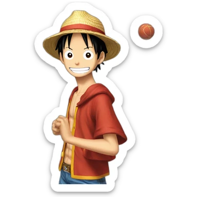 Luffy qui joue aux jeux vidéo  sticker