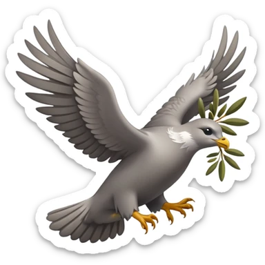 A flying seal, with eagle’s wings, carrying an olive branch like a dove of peace sticker