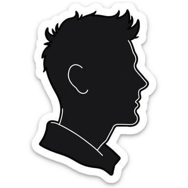 man profile silhouette sticker