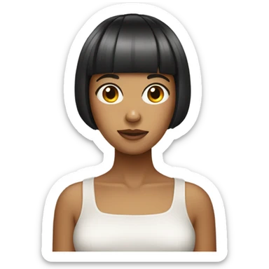 Ugly woman with a bowl cut sticker