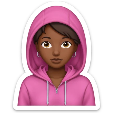 black woman in pink hoodies sticker