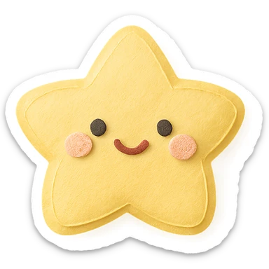 super soft cute star puff, paper craft style, paper texture, three-dimensional, bright and soft colors sticker