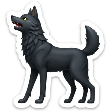 Black wolf howling sticker