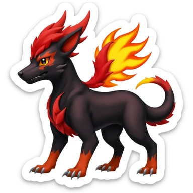 
Canine-Houndoom-Salandit-Noibat-Flareon-Fakémon-Digimon-fusion (full body) sticker