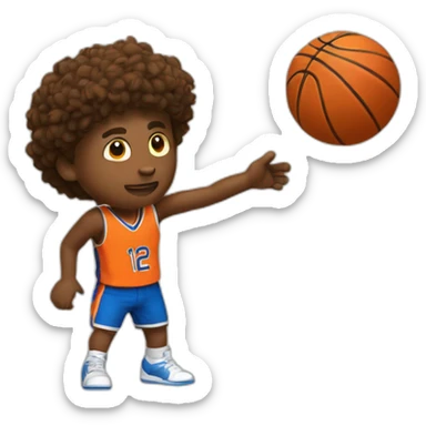 Basket-ball player shooting the ball sticker