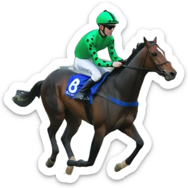 paul townend jockey dark green polka dot sticker