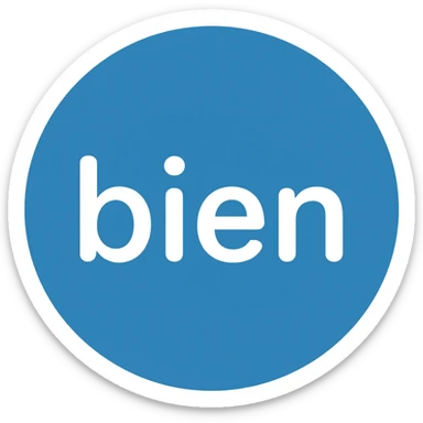 Quiero en bien dentro de un círculo azul sticker