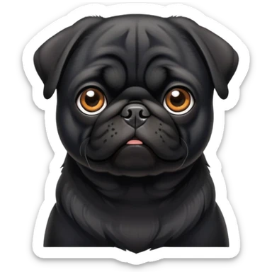 Black pug sticker