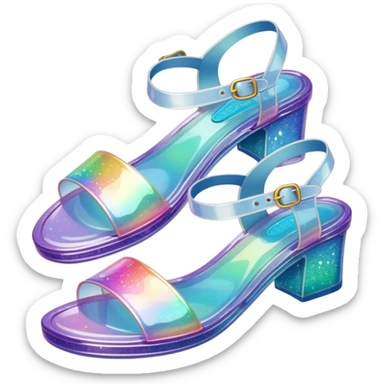 90’s glitter jelly sandals sticker