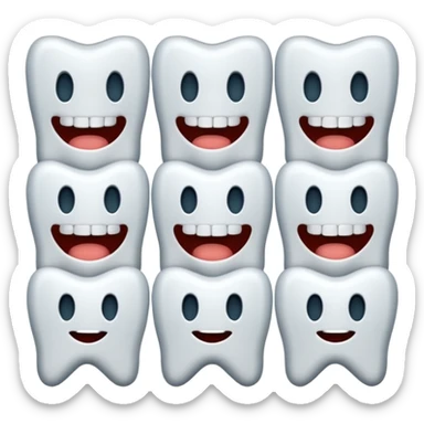 a single row of cartoon teeth, no lips or mouth sticker