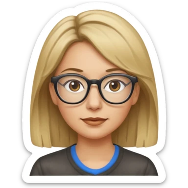 Dirty blonde hair girl with middle aged sticker