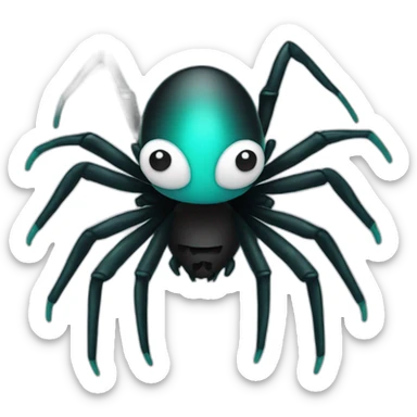 mean spider aqua black sticker