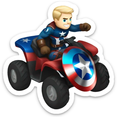Captain America on a four wheeler sticker
