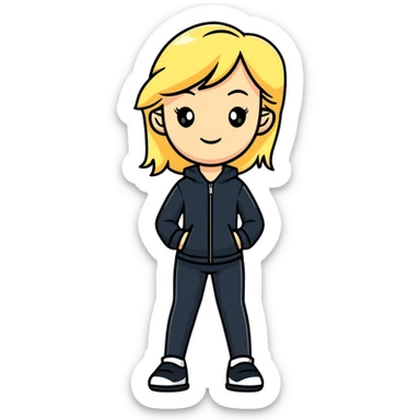 fashionable blonde model in a confident full body pose sticker