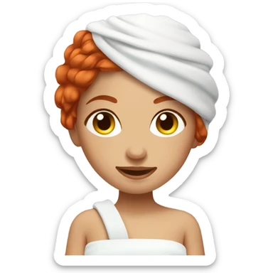 Red hair girl in spa relaxing  sticker