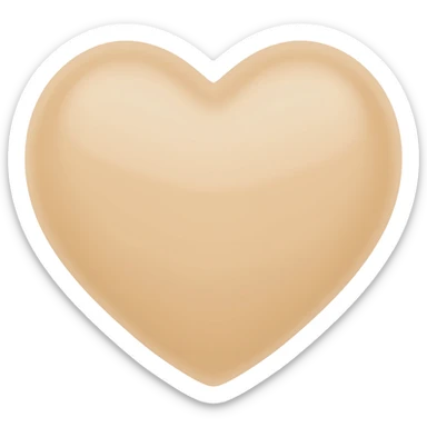 beige heart sticker